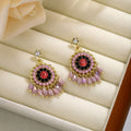 Vintage Ethnic Round Rhinestone Beaded Alloy Long Tassel Drop Earrings for Women Elegant Geometric Earrings view 4