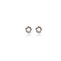 Elegant French Vintage Flower Pearl Studs With Silver-Tone Alloy Petal Design For Women Earrings view 5
