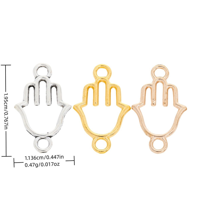 Zinc Alloy Hollow Hand Charm Pendant for DIY Necklace Bracelet Jewelry Making