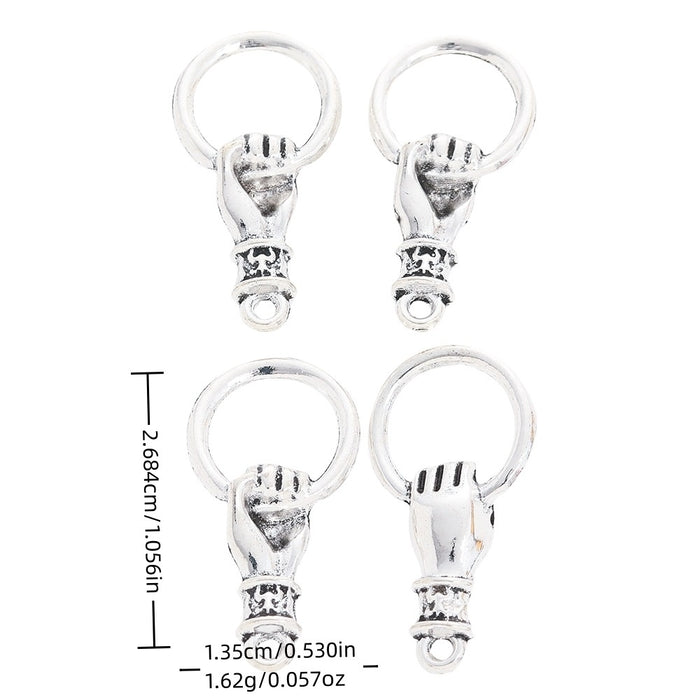 Antique Silver Zinc Alloy Hollow Hand Charm Pendant for DIY Necklace Bracelet Jewelry Making