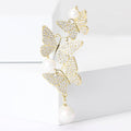 Copper Zircon Butterfly Brooch Pin For Suits Dresses And Formalwear view 2