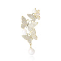 Copper Zircon Butterfly Brooch Pin For Suits Dresses And Formalwear view 5