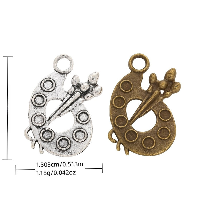 Zinc Alloy Paint Palette Charm Pendant for DIY Necklace Bracelet Jewelry Making