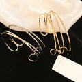 Irregular Minimalist Line Wrap Metal Open Bangle Designer Fashion Arm Cuff 2026 view 2