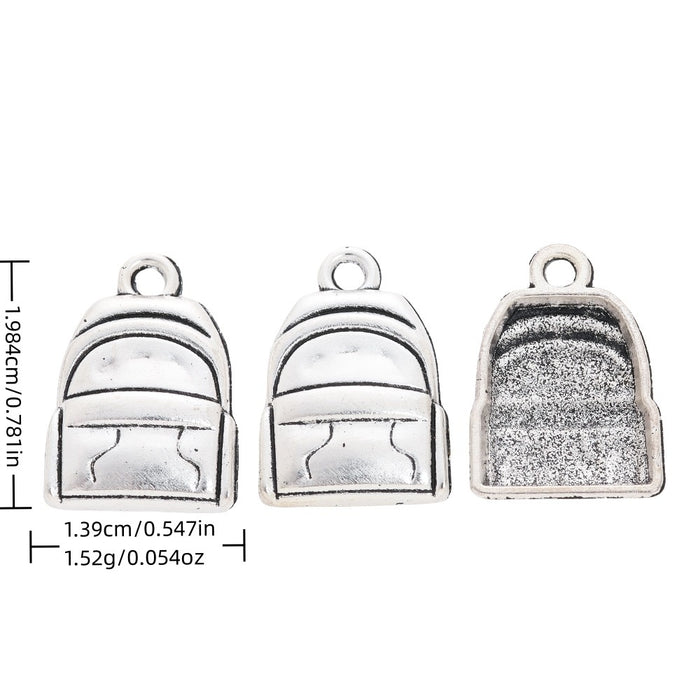 Antique Silver Zinc Alloy Backpack Charm Pendant for DIY Necklace Bracelet Jewelry Making