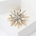 Alloy Rhinestone Eight Point Star Brooch Pin For Suit Dress view 3