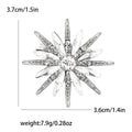 Alloy Rhinestone Eight Point Star Brooch Pin For Suit Dress view 6