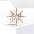 Alloy Rhinestone Eight Point Star Brooch Pin For Suit Dress view 2