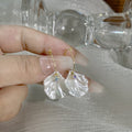 White Shell Charm Gold Alloy Hoop With Crystal Rhinestone Elegant Fresh Forest Style Earrings view 2