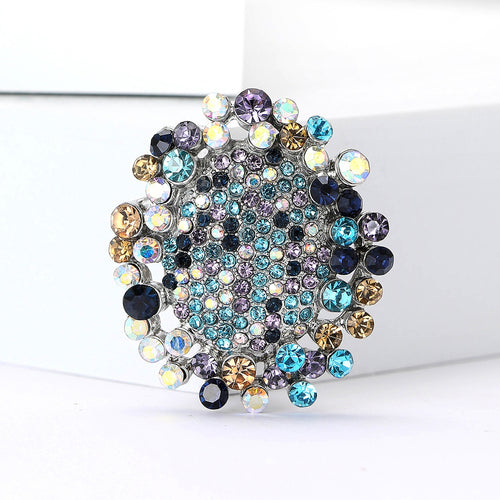 Alloy Rhinestone Sunflower Brooch For Women's Fashion Apparel