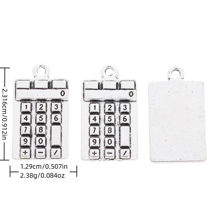 Antique Silver Zinc Alloy Calculator Charm Pendant for DIY Necklace Bracelet Jewelry Making
