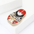 Alloy Rhinestone Russian Doll Brooch For Women's Coats And Suits view 3