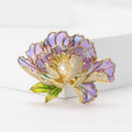 Copper Zircon Pearl Peony Brooch For Dress And Suit view 2