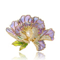 Copper Zircon Pearl Peony Brooch For Dress And Suit view 5
