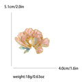 Copper Zircon Pearl Peony Brooch For Dress And Suit view 6