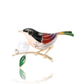 Alloy Pearl Enamel Sparrow Bird Brooch Pin For Women's Apparel view 5