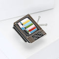 Enamel Alloy Mosaic TV Brooch For Creative Apparel Decoration view 2