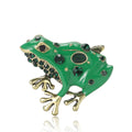 Alloy Enamel Rhinestone Frog Brooch For Women's Apparel Decoration view 5