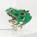 Alloy Enamel Rhinestone Frog Brooch For Women's Apparel Decoration view 1