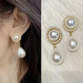 French Faux Pearl Drop Earrings For Women Vintage Palace Style Elegant Luxury Jewelry view 2