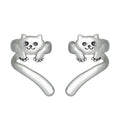 European Vintage Cute Bear Ear Clips And Creative Animal Cat Earrings Fashion Jewelry view 2