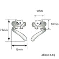 European Vintage Cute Bear Ear Clips And Creative Animal Cat Earrings Fashion Jewelry view 4