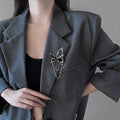 Black Pleated Butterfly Tassel Copper Brooch, Premium Minimalist Suit Pin for Women view 1