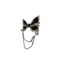 Black Pleated Butterfly Tassel Copper Brooch, Premium Minimalist Suit Pin for Women view 5
