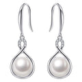 Light Luxury Faux Pearl Cross Design Ear Hook Earrings For Bridal Fashion Jewelry view 1