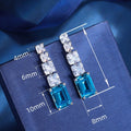 European American Fashion Long Geometric Quadrilateral Drop Earrings For Women view 4