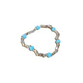 French Light Luxury Zircon Imitation Pearl Crushed Silver Geometric Round Bangle For Women view 5
