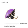 Alloy Enamel Umbrella Cat Brooch Pin For Womens Clothing view 6