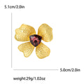 Alloy Rhinestone Matte Gold Flower Brooch For Elegant Women's Apparel view 4