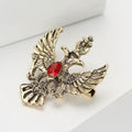 Fashion Alloy Rhinestone Russian Style Lapel Pin For Men's Apparel Brooch view 3