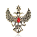 Fashion Alloy Rhinestone Russian Style Lapel Pin For Men's Apparel Brooch view 5