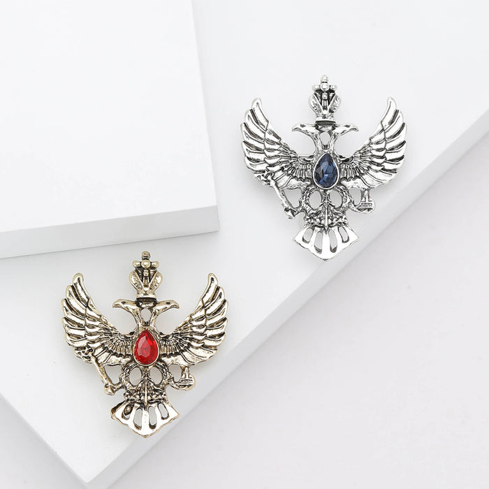 Fashion Alloy Rhinestone Russian Style Lapel Pin For Men's Apparel Brooch