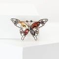 Alloy Rhinestone Hollow Butterfly Brooch Pin For Elegant Lapel Decoration view 2