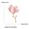Alloy Enamel Magnolia Flower Brooch Pin For Women's Suits And Shirts view 4