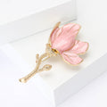 Alloy Enamel Magnolia Flower Brooch Pin For Women's Suits And Shirts view 3
