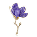 Alloy Enamel Magnolia Flower Brooch Pin For Women's Suits And Shirts view 1