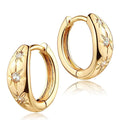 European American Star Micro Pave Huggie Earrings French Style Metal Statement Jewelry view 1