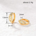 European American Star Micro Pave Huggie Earrings French Style Metal Statement Jewelry view 4