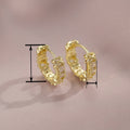 European Vintage Light Luxury Number Micro Pave Hoop Earrings Trendy Fashion Ear Jewelry view 4