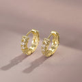 European Vintage Light Luxury Number Micro Pave Hoop Earrings Trendy Fashion Ear Jewelry view 1