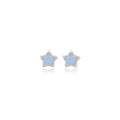Elegant Korean Blue Five-Point Star Crystal Studs With Faux Pearl Drop Summer Fresh Women Earrings view 5