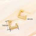 Luxury Geometric Square Stud Earrings For Women With Full Micro Paved Zircon Stones view 4
