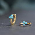 Bohemian Geometric Micro Pave Hoop Earrings For Women, Light Luxury Unique Design Ear Jewelry view 2