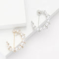 Alloy Rhinestone Pearl Moon Brooch Pin For Women Suits view 1