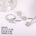 Floral Jewelry Set Sakura Petal Earrings Ring And Necklace Fresh Matching Women Accessories view 4