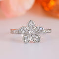 Floral Jewelry Set Sakura Petal Earrings Ring And Necklace Fresh Matching Women Accessories view 1